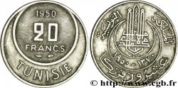 TUNISIA - FRENCH PROTECTORATE 20 Francs AH1370 1950 Paris