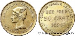 ÎLE DE LA RÉUNION - Troisième République 50 Centimes 1896 sans atelier