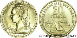 CÔTE FRANÇAISE DES SOMALIS Essai de 20 Francs Marianne / port 1952 Paris
