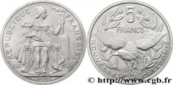 NOUVELLE CALÉDONIE 5 Francs I.E.O.M. représentation allégorique de Minerve / Kagu, oiseau de Nouvelle-Calédonie 1999 Paris