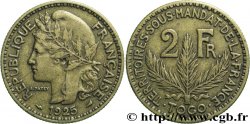TOGO - Territorios sobre mandato frances 2 Francs 1925 Paris