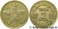 MOROCCO - FRENCH PROTECTORATE 2 Francs AH 1364 1945 Paris