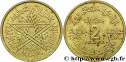 MARUECOS - PROTECTORADO FRANCÉS 2 Francs AH 1364 1945 Paris