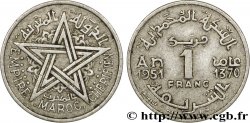 MAROC - PROTECTORAT FRANÇAIS 1 Franc Empire Chérifien - Maroc AH1370 1951 Paris