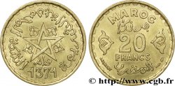 MOROCCO - FRENCH PROTECTORATE 20 Francs AH1371 1952 Paris