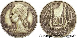 MADAGASCAR French Union 20 Francs 1953 Paris