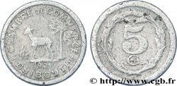 SOMALIA FRANCESA 5 Centimes Chambre de Commerce de Djibouti, gazelle 1921