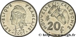 NUEVA CALEDONIA 20 Francs I.E.O.M. Marianne / zébus d’élevage de Nouvelle Calédonie 2003 Paris