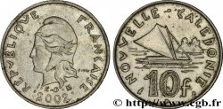 NEW CALEDONIA 10 Francs I.E.O.M. Marianne / paysage maritime néo-calédonien avec pirogue à voile 2002 Paris