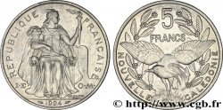 NUOVA CALEDONIA 5 Francs I.E.O.M. représentation allégorique de Minerve / Kagu, oiseau de Nouvelle-Calédonie 1994 Paris