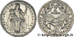 NEUKALEDONIEN 2 Francs I.E.O.M. représentation allégorique de Minerve / Kagu, oiseau de Nouvelle-Calédonie 1983 Paris