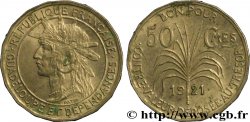 GUADELOUPE Bon pour 50 Centimes indien caraïbe / canne à sucre 1921