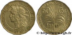 GUADELOUPE Bon pour 50 Centimes indien caraïbe 1921