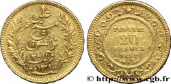 TUNISIA - FRENCH PROTECTORATE 20 Francs or Bey Ali AH1309 1892 Paris
