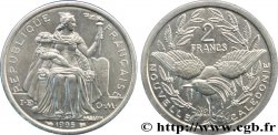 NUEVA CALEDONIA 2 Francs I.E.O.M. représentation allégorique de Minerve / Kagu, oiseau de Nouvelle-Calédonie 1995 Paris