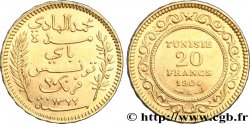 TUNEZ - Protectorado Frances 20 Francs or Bey Mohamed El Hadi AH1322 1904 Paris
