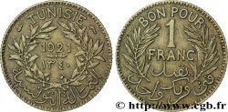 TUNEZ - Protectorado Frances Bon pour 1 Franc sans le nom du Bey AH1340 1921 Paris