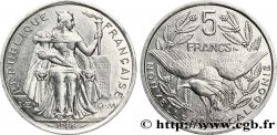 NUOVA CALEDONIA 5 Francs I.E.O.M. représentation allégorique de Minerve / Kagu, oiseau de Nouvelle-Calédonie 1986 Paris 