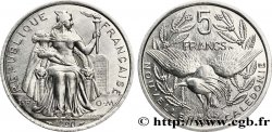 NUEVA CALEDONIA 5 Francs I.E.O.M. représentation allégorique de Minerve / Kagu, oiseau de Nouvelle-Calédonie 1990 Paris