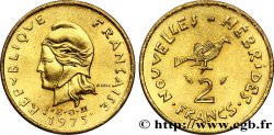 NUEVAS HÉBRIDAS (VANUATU desde 1980) 2 Francs I. E. O. M. Marianne / oiseau 1975 Paris