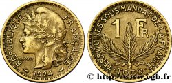 TOGO - FRENCH MANDATE TERRITORIES 1 Franc 1924 Paris