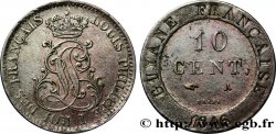 GUYANA FRANCESE 10 Cent. (imes) monogramme de Louis-Philippe 1846 Paris