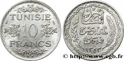 TUNISIA - Protettorato Francese 10 Francs au nom du Bey Ahmed datée 1353 1934 Paris