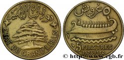 LIBANO 5 Piastres État du Grand Liban Cèdre / trirème 1925 Paris