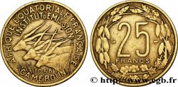 AFRIQUE ÉQUATORIALE FRANÇAISE - CAMEROUN 25 Francs antilopes 1958 Paris TB+