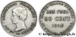 ÎLE DE LA RÉUNION - Troisième République 50 Centimes 1896 Paris