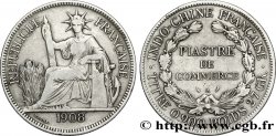 INDOCHINE FRANÇAISE 1 Piastre de Commerce 1908 Paris