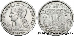 ÎLE DE LA RÉUNION 2 Francs Marianne / canne à sucre 1970 Paris TTB
