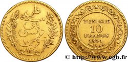 TUNISIE - PROTECTORAT FRANÇAIS 10 Francs or Bey Ali AH1308 1891 Paris