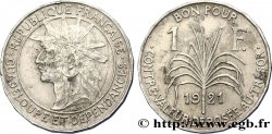 GUADALUPE Bon pour 1 Franc indien caraïbe / canne à sucre 1921