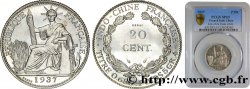 INDOCHINE FRANÇAISE Essai de 20 Centièmes Nickel 1937 Paris
