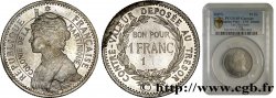 MARTINICA Essai de 1 Franc tranche striée date incomplète n.d. sans atelier 