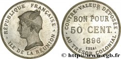 ÎLE DE LA RÉUNION Essai de 50 Centimes frappe médaille 1896 Paris