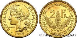 CAMEROUN - TERRITOIRES SOUS MANDAT FRANÇAIS 2 Francs, pré-série de Morlon poids lourd, 10 grammes 1925 Paris