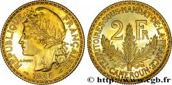 CAMEROUN - TERRITOIRES SOUS MANDAT FRANÇAIS 2 Francs poids léger - Essai de frappe de 2 Francs Morlon - 8 grammes 1925 Paris