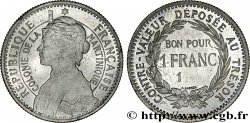 ÎLE DE LA MARTINIQUE Essai de 1 Franc tranche striée date incomplète n.d. sans atelier