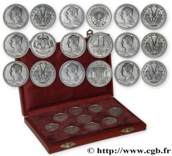 UNION FRANÇAISE - QUATRIÈME RÉPUBLIQUE Coffret de présentation neuf monnaies de 1 Franc Union Française 1948 Paris