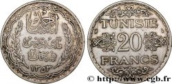TUNISIA - FRENCH PROTECTORATE 20 Francs au nom du Bey Ahmed an 1353 1934 Paris