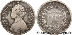 ÎLE DE LA MARTINIQUE Bon pour 50 Centimes Colonie de la Martinique 1897 sans atelier