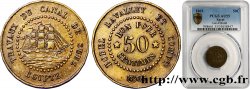 EGIPTO - CANAL DE SUEZ 50 Centimes Borel Lavalley et Compagnie 1865