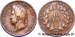 FRANZÖSISCHE KOLONIEN - Louis-Philippe, für Guadeloupe 10 Centimes 1841 Paris