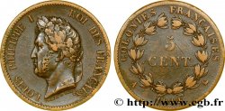 COLONIE FRANCESI - Luigi Filippo, per Isole Marchesi 5 Centimes Louis Philippe Ier 1844 Paris - A 