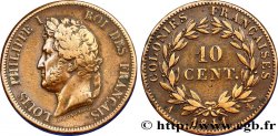 COLONIAS FRANCESAS - Louis-Philippe para Guadalupe 10 Centimes 1841 Paris