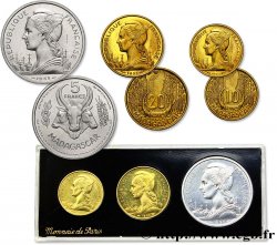 MADAGASCAR French Union Boîte de 5, 10 et 20 Francs ESSAI 1953 Paris