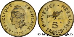 NOUVELLES HÉBRIDES (VANUATU depuis 1980) Essai de 5 Francs Marianne / oiseau 1970 Paris