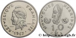 NOUVELLES HÉBRIDES (VANUATU depuis 1980) Essai de 10 Francs Marianne / masque 1967 Paris
